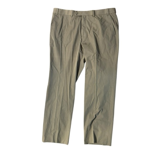 Paul Stuart Men’s Beige Twill Dress Pants Size 38 X 38 Flat Front Business - Picture 3 of 9